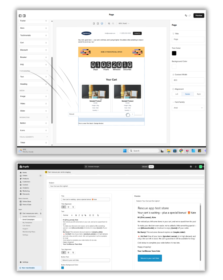 Complete cart recovery solution